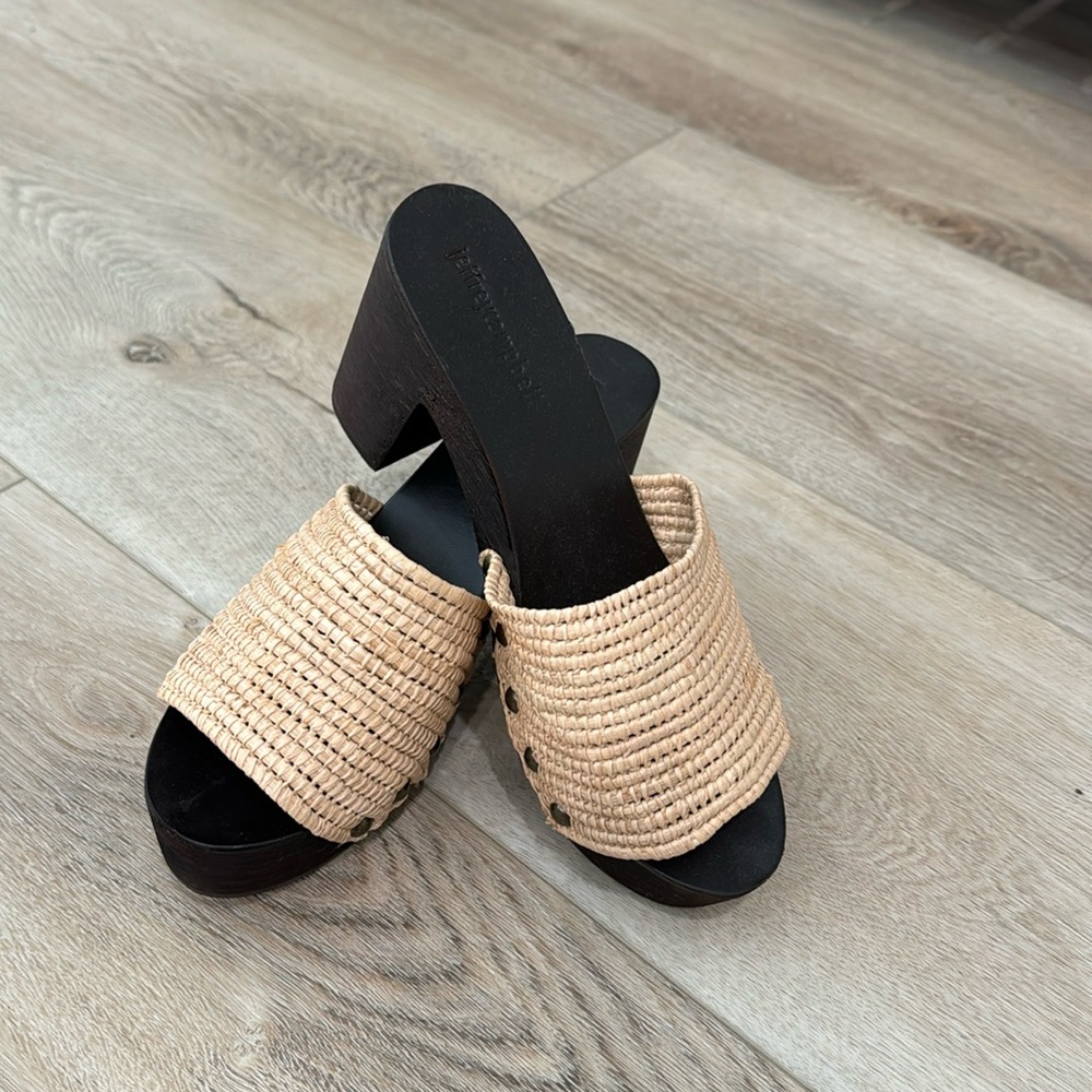 Jeffrey Campbell heels tan & dark brown.